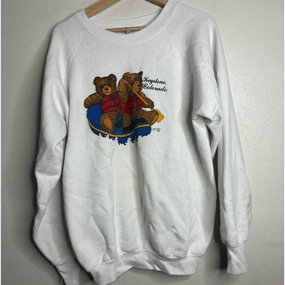 Vintage 80s Colorado nature pullover sweatshirt men’s size XL white - Picture 1 of 10